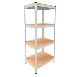 Металевий стелаж Emby Light Series (розмір 1500х900x600мм) 4 полиці ДСП до 100кг Білий