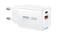 Сетевое зарядное устройство Remax CA05 1USB+1Type-C 45W GaN White