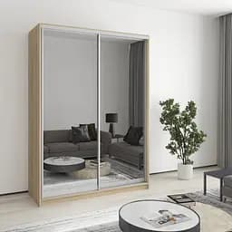 Шафа-купе дводверна MebelStar Стандарт AL 2 Дзеркала 150x60x210 см Дуб сонома (MBS-2536)