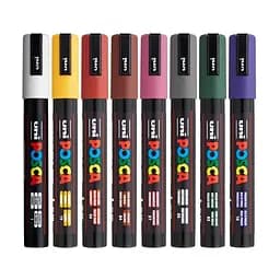 Набір маркерів Uni Posca Dark Color 1.8-2.5 мм 8 шт. (PC-5M DARK COLOR 8C) - мініатюра 2