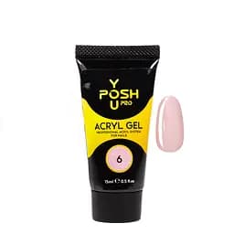 Акригель для наращивания ногтей YouPOSH Acrygel Gel 15 мл №6 Персиковый с шимером