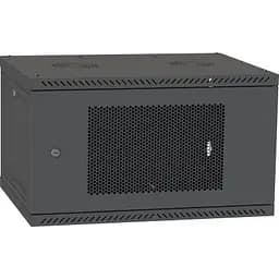 Шафа настінна Ipcom 6U, 600 x 600, перфоровані дверцята, RAL9005 (СН-6U-060х060-ДП-9005)
