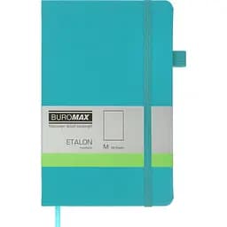 Книга записна Buromax Etalon без лініювання 195х125 мм бірюзова 96 аркушів (BM.291060-06)