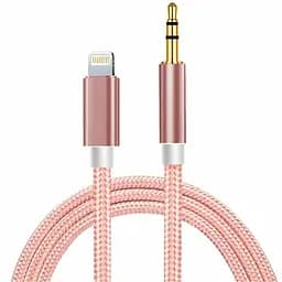 Кабель AUX Lightning-TRS Audio 3.5мм Male/Male 1м Pink