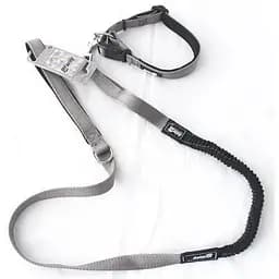 Ошейник с поводком для собак AnimAll M 2 x 120 см серый