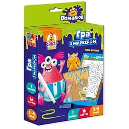 Гра з маркером Vladi Toys Пиши і витирай Монстрикі, укр. мова (VT5010-18)