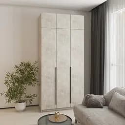 Шафа 3-дверна з антресоллю MebelStar Оскар ДСП BL-B, стандарт 120x52x260 см Бетон (MBS-4871)