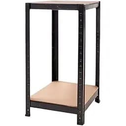 Стеллаж металлический 100x40x30 см ЧЕРНЫЙ 2 полки MДФ (5 мм) БОНА-ПРО