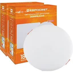 Світильник точковий врізний Євросвітло 18Вт коло LED-R-120-18 4200К без рамки 2 шт. (58103)