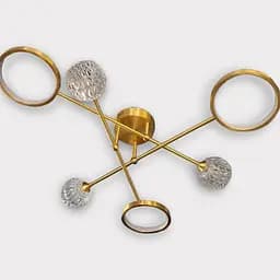 Світлодіодна люстра Нептун 8925 (Золота) на 6 плафонів