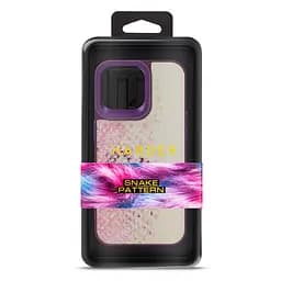 Кожаный чехол для Apple iPhone 14 Pro Max, Harder Snake Pattern, розовый, термополиуретан ТПУ + экокожа с текстурой змеиной кожи, панель, защита корпуса, противоударный, микрофибра, рамка вокруг камеры, защита всего корпуса, (ARM76815) - мініатюра 3