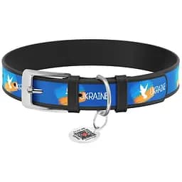 Ошейник для собак Waudog Design Флаг кожаный с QR паспортом XL 46-60х3.5 см черный (3606-0229-01)