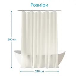 Тканинна штора для ванної кімнати WOKO Bianco з кільцями. Розмір 240*200 - мініатюра 3