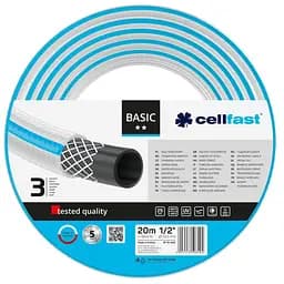 Шланг садовий BASIC 1/2" 20м 3 шари до 25бар -20…+60°C Cellfast sad0001937 - мініатюра 2