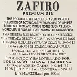 Джин Zafiro Strawberry 37.5% 0.7 л - мініатюра 6