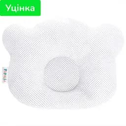 Уцінка. Подушка для немовлят ортопедична Papaella Ведмедик, діаметр 8 см, білий (8-32377)