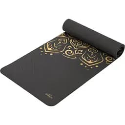 Йога-мат Queenfit Mandala TPE 5 мм черный с золотым
