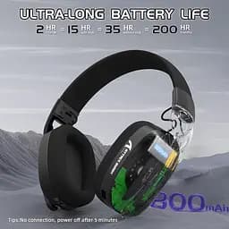 Attack Shark L90 Wireless Gaming Headset — бездротова Bluetooth-гарнітура з мікрофоном для геймерів, Чорний - мініатюра 3