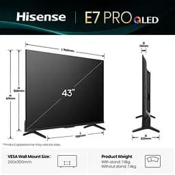 LED-телевізор Hisense 43E7Q PRO (7134217) - мініатюра 2