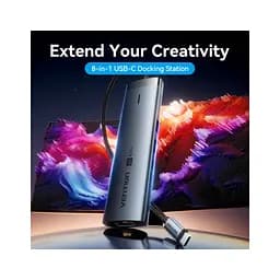 Концентратор Vention USB-C 7-in-1 USB-C PD + USB 3.2 + USB 3.0 + USB 2.0 + RJ45 + SD/TF + HDMI 0.15m (TGUHB) - мініатюра 2