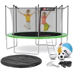 Батут Hop-Sport 12ft (366см) зелений із внутрішньою сіткою - мініатюра 3