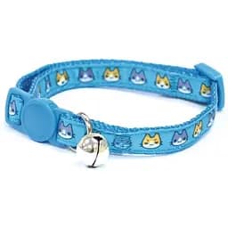 Ошейник для кота Croci Catmania Manga из нейлона с колокольчиком, 23-35x1 см, синий