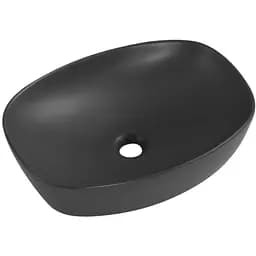 Раковина накладная Qtap Robin Anthracite, прямоугольная, с донным клапаном QT04116302AN