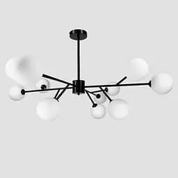 Потолочная черная люстра Grand Bunch на 12 плафонов Ст. AOC 20/12 BK | Line F