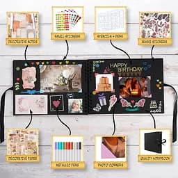Фотоальбом Scrapbook Bstorify Великий 198 шт. 80 сторінок 28 x 20 см з 174 шт - мініатюра 6