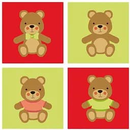 Набор для росписи по номерам Strateg Медвежонок 30х30 см (ES-0830)