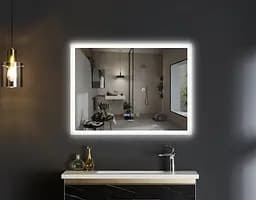 Дзеркало Mixxus Flat MR04-80x60 (LED Touch, годинник, антизапотівання, димер, регулювання яскравості) MI6928 - мініатюра 8