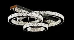 Стельова світлодіодна люстра Splendid Ray L51007/60+40+30XD/3 LED з трьома кришталевими кільцями, пультом, димером, 75 см - мініатюра 4