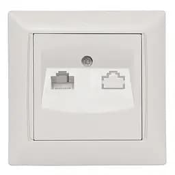 Розетка компьютерная Primera белая 3027 LUXEL