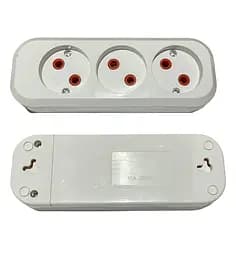 Колодка PROFI быстрой уборки 3 гнезда без заземления (конт.группа медь) ТМ LUMANO