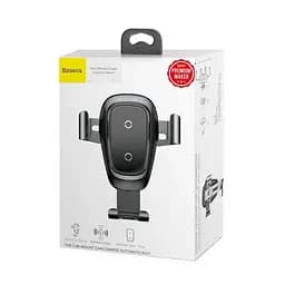 Автомобільний тримач холдер з БЗУ Baseus Metal Wireless Fast Charger Gravity Car Mount Air Outlet Type - мініатюра 3