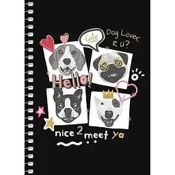 Блокнот для записей Student, А6, в клеточку, спираль, 80 л., Четыре собачьи мордашки (A6-SC-080-6087K)