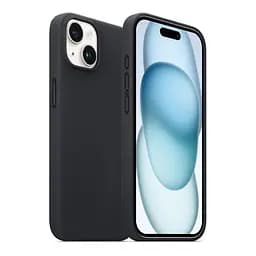 Кожаный чехол-панель для Apple iPhone 15 Plus, FAKE Leather Case, черный, искусственная кожа, премиум, противоударный, защита всего корпуса, с мягкой подкладкой, поддержка MagSafe и беспроводной зарядки, ArmorStandart (ARM76293) - мініатюра 3
