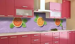 Вініловий кухонний фартух Апельсин наклейка для кухні ПВХ цитруси Фрукти Фіолетовий Happy Pocket Z181726 - мініатюра 2