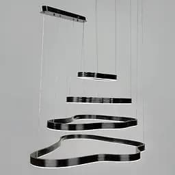 Вражаюча чорна люстра на 4 яруси 100+83+63+43 см | Арт. PCL003-100*80*60*40 BK | Line F