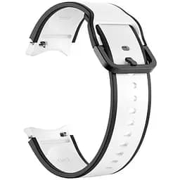 Ремінець для Samsung Galaxy Watch 5 40mm - біло-чорний ширина кріплення 20мм силікон розмір L Watchbands Double Line (W12-7WB66259531)