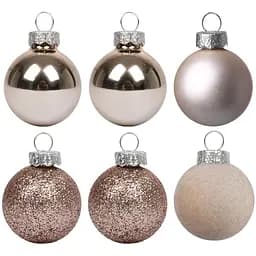 Набір новорічних куль Yes! Fun пластик 8 см 6 шт. бежевий (975121)