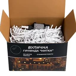 Новорічна гірлянда Різдвяна фея вулична GarlandoPro 100 м 1000 LED гірлянда на вулицю 8 режимів роботи білий провід Синій CF1000L100MWBL - мініатюра 8