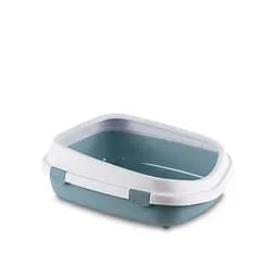 Stefanplast Queen - Туалет для котов с высокими бортами 71х55х24.5 см стальной-синий