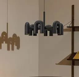 Дизайнерська люстра-репліка Circus Ago на 6 ламп d80 cм Line.F MJ 18-800 BK