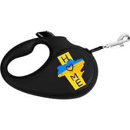Повідець-рулетка для собак Waudog R-leash Дім, світловідбиваючий, S, до 15 кг, 5 м, чорний