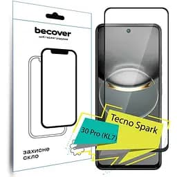 Стекло защитное BeCover Tecno Spark 30 Pro (KL7) Black (713080)