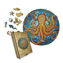 Пазл деревянный Гигантский Осьминог, А2, Картонная коробка 300+ элементов