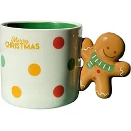 Новогодняя кружка Olens 8030-296-3 Сладкий год с декоративной ручкой керамика 350 мл Белая