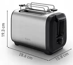 Тостер Subito 1100Вт, розморожування, щипці, нерж. сталь, чорний Tefal kuh0014896 - мініатюра 10