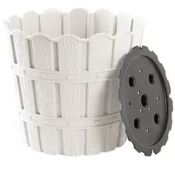 Горщик для квітів Violet House 1048 Bamboo White з дренажем 7 л (1048 BAMBOO WHITE 7 л.) - мініатюра 2